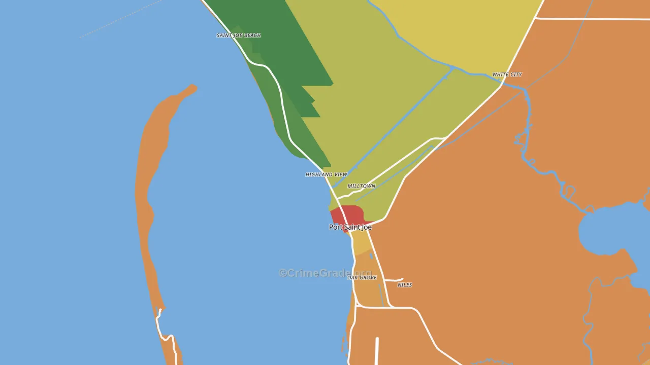 Port St. Joe, FL Map of Murder Rates