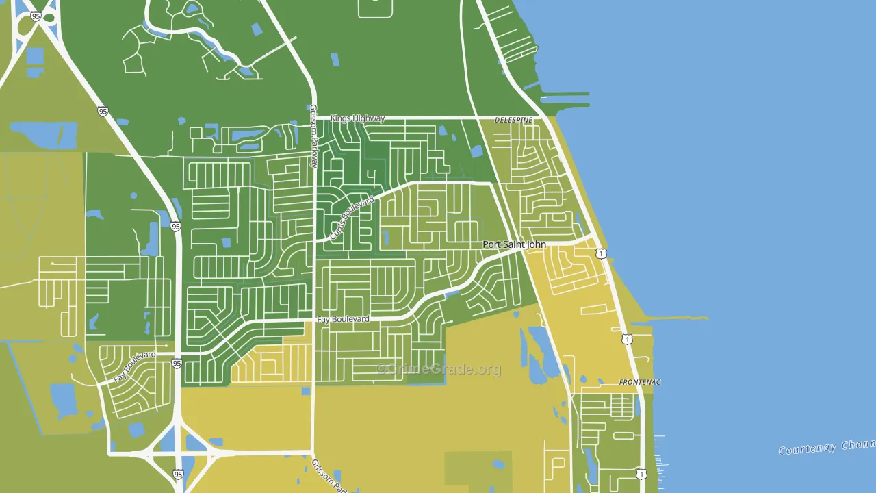 Port St. John, FL Map of Murder Rates