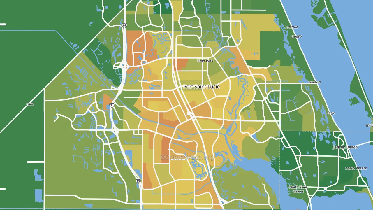 Port St. Lucie, FL Map of Murder Rates