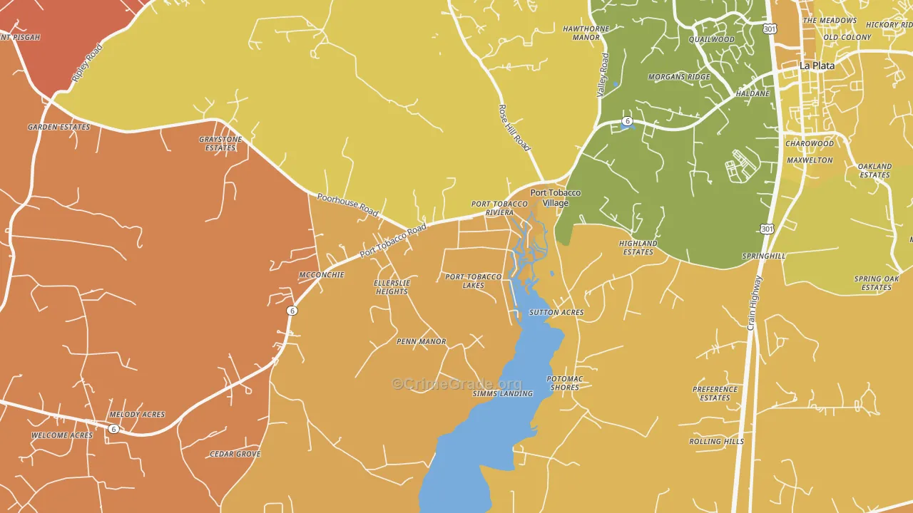 Port Tobacco, MD Map of Murder Rates