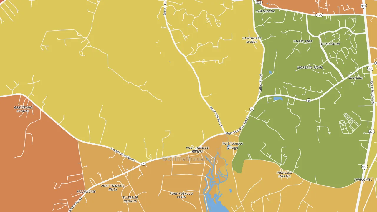 Port Tobacco Riviera, MD Map of Murder Rates