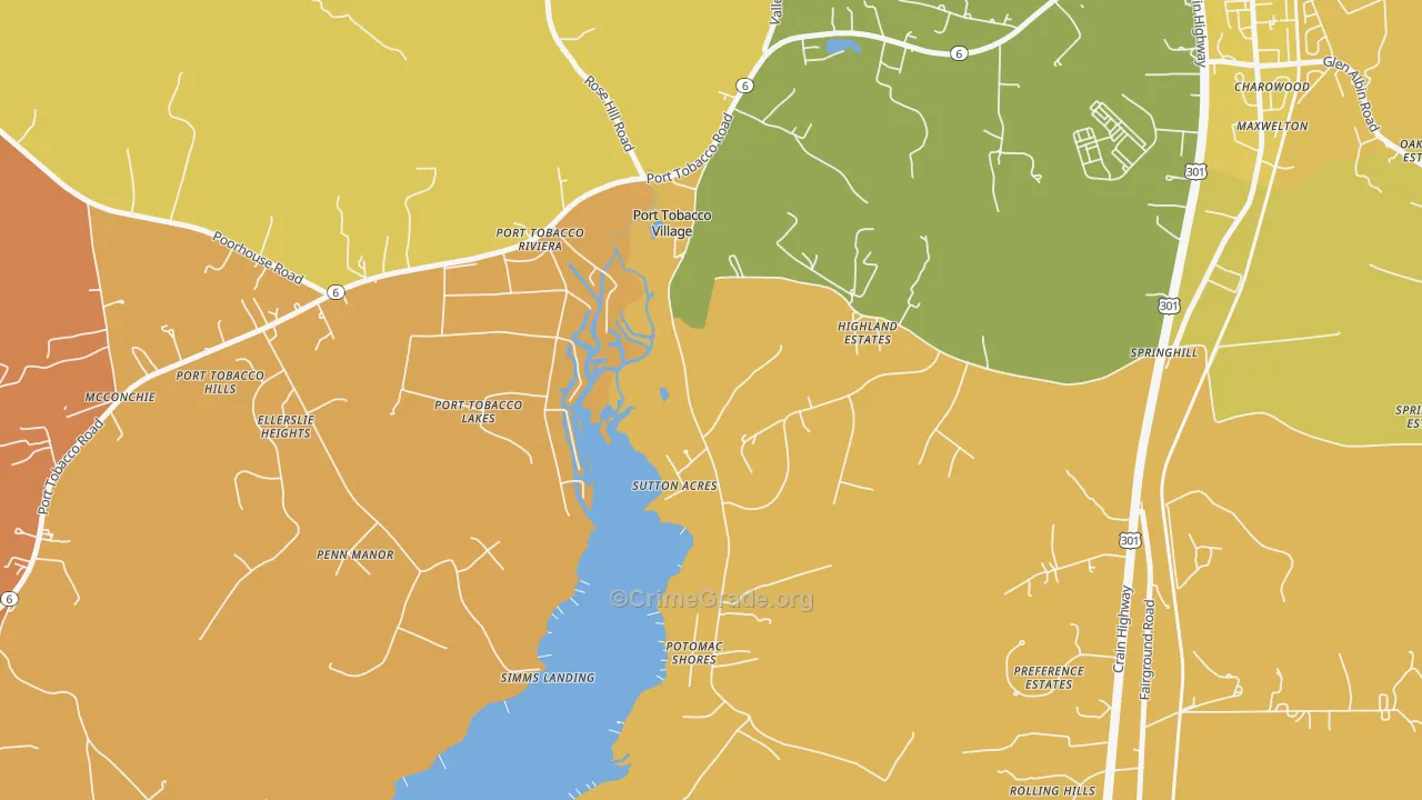 Port Tobacco Village, MD Map of Murder Rates