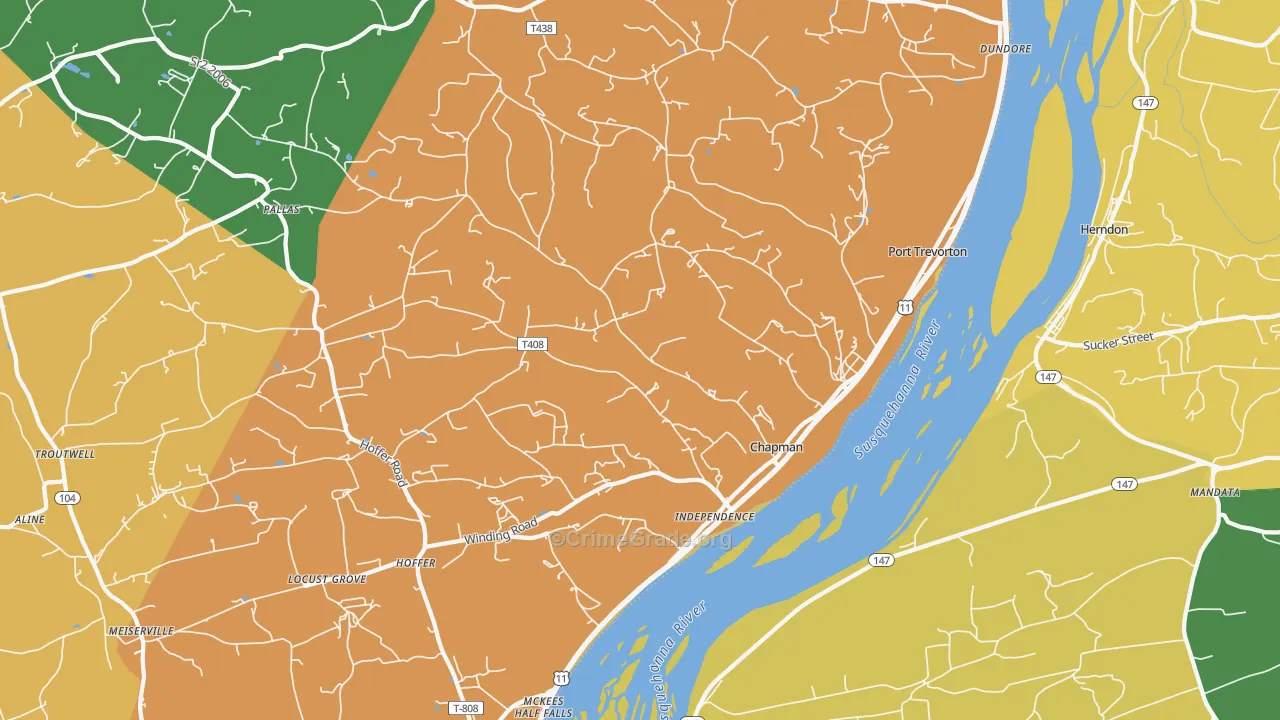 Port Trevorton, PA Map of Murder Rates