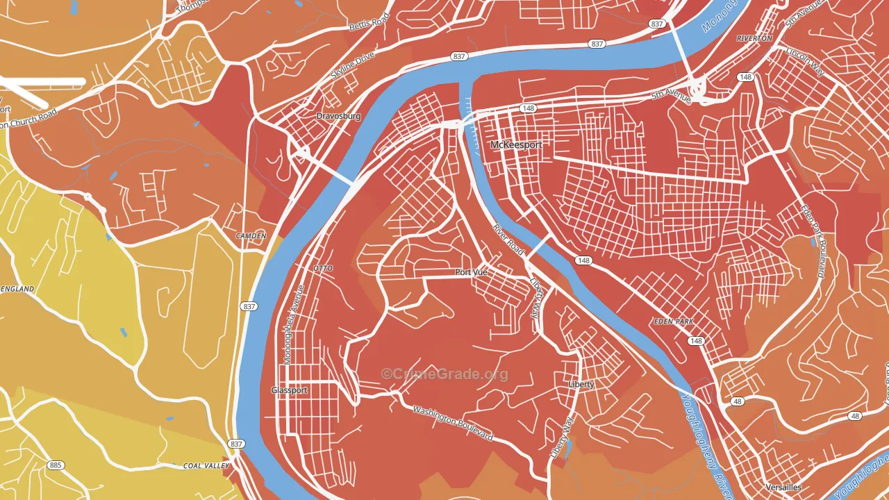 Port Vue, PA Map of Murder Rates