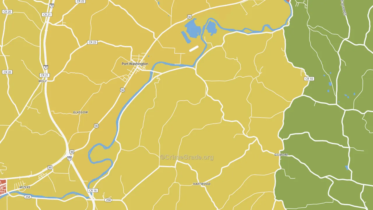 Port Washington, OH Map of Murder Rates