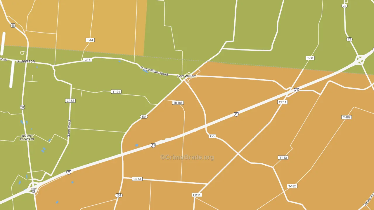 Port William, OH Map of Murder Rates