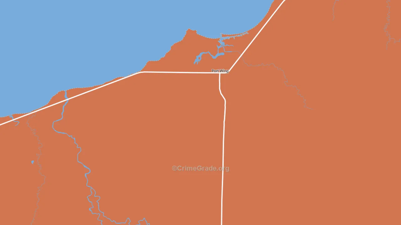 Port Wing, WI Map of Murder Rates