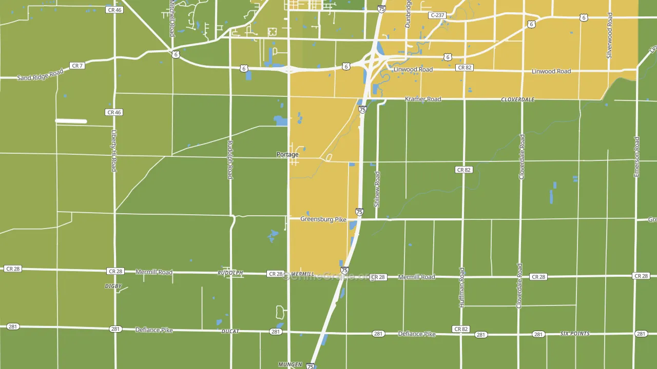 Portage, OH Map of Murder Rates