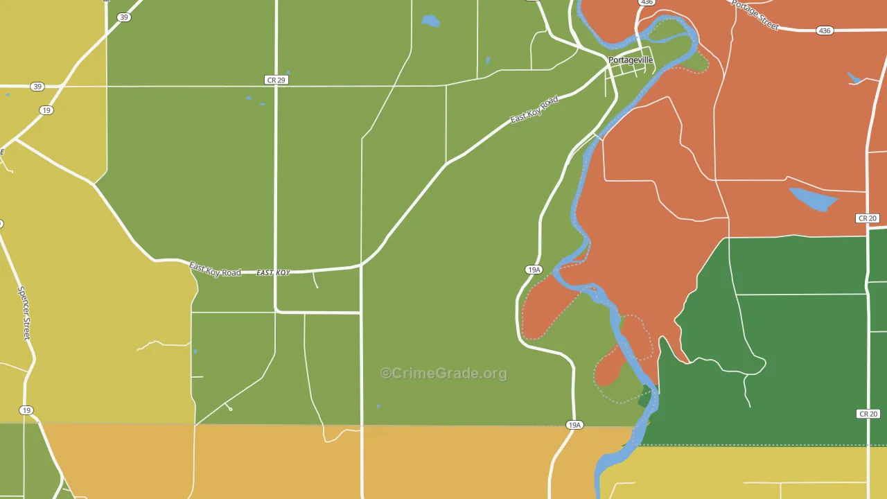 Portageville, NY Map of Murder Rates