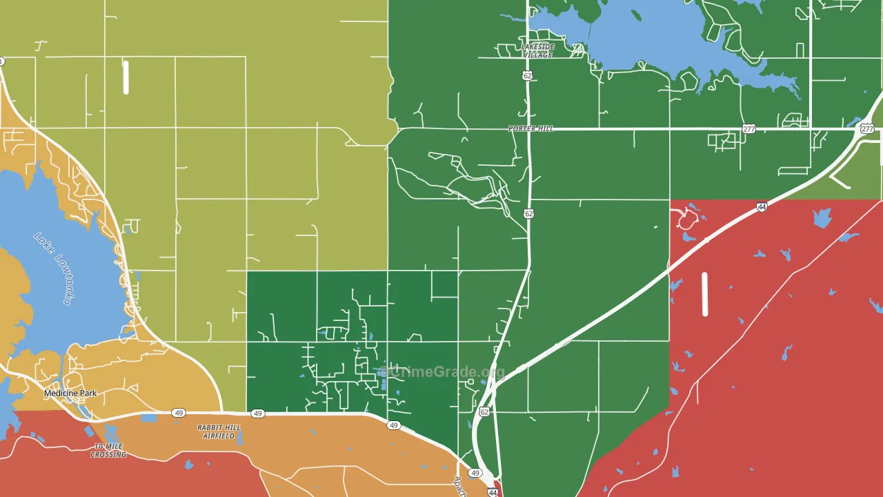 Porter Hill, OK Map of Murder Rates