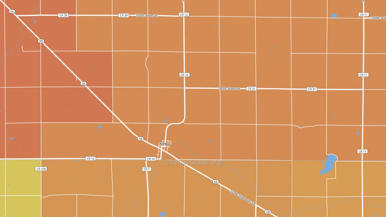 Porter, MN Map of Murder Rates