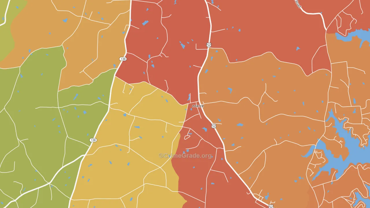 Porter, NC Map of Murder Rates