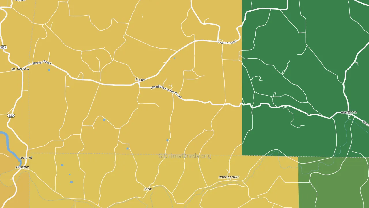 Porter, PA Map of Murder Rates