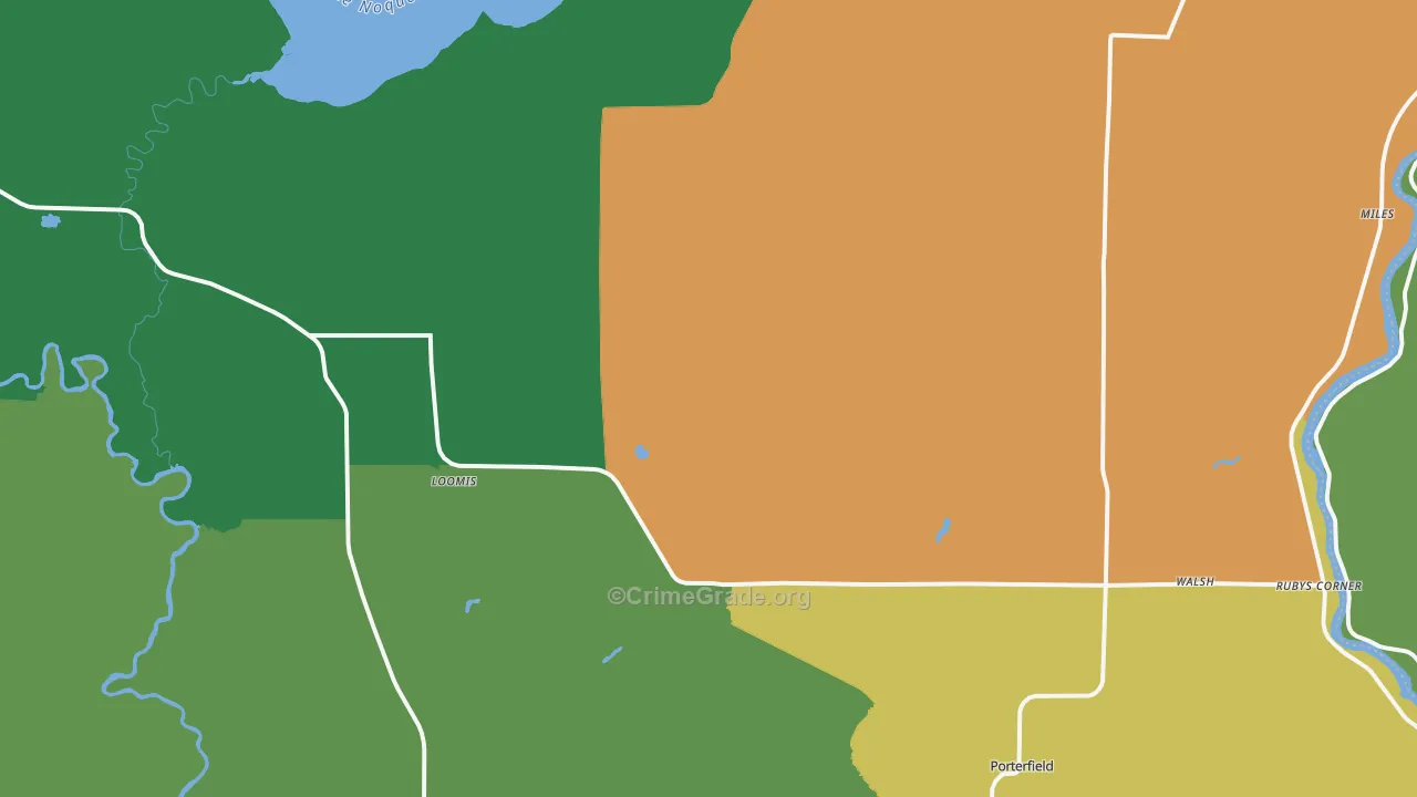 Porterfield, WI Map of Murder Rates