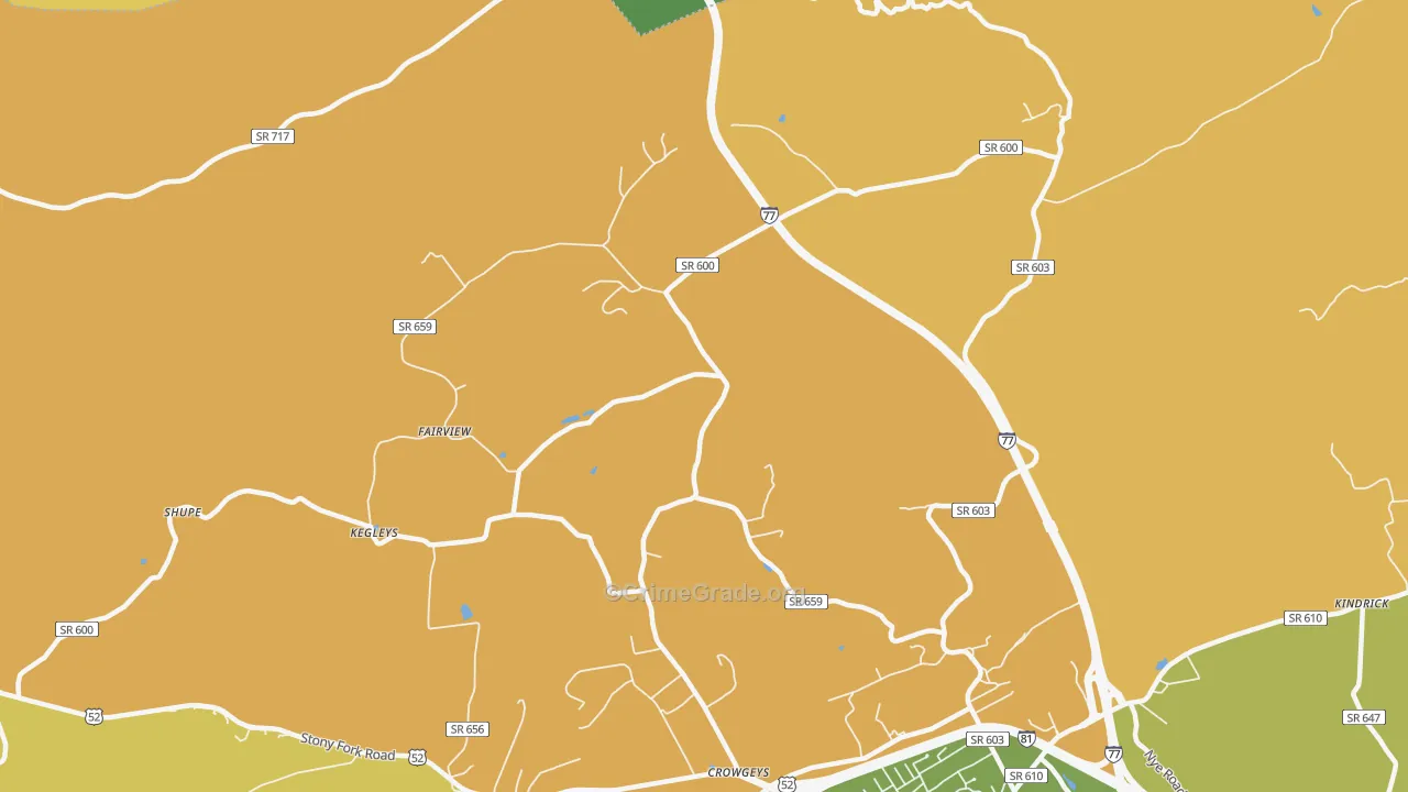Porters Crossroads, VA Map of Murder Rates