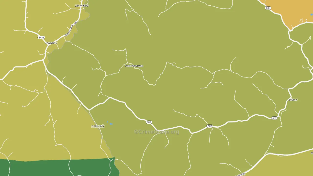 Portersburg, KY Map of Murder Rates