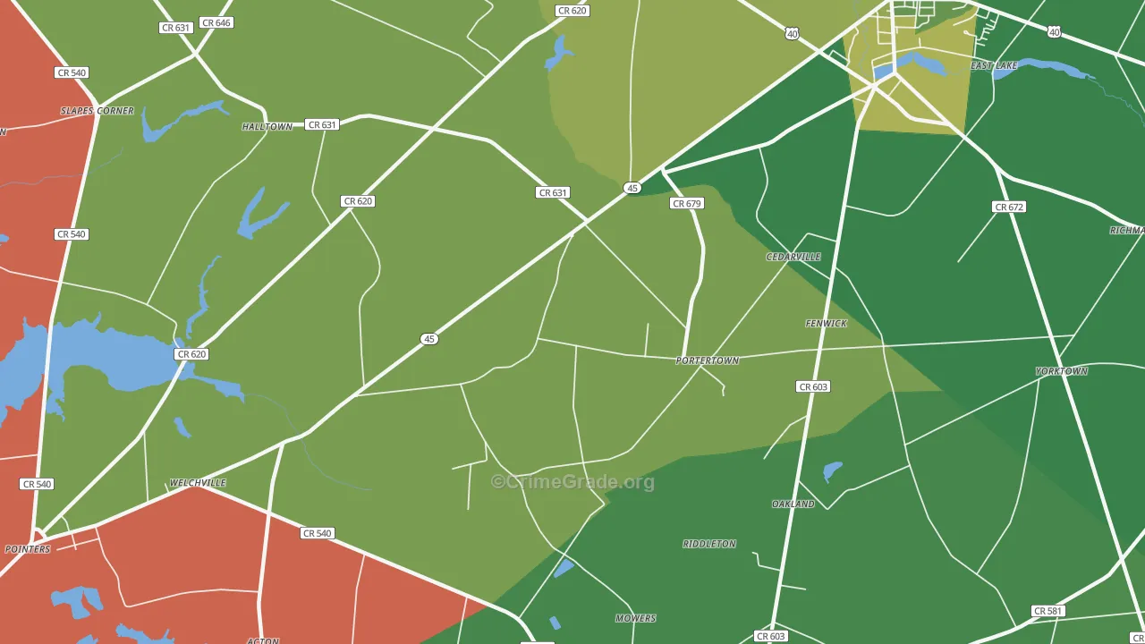 Portertown, NJ Map of Murder Rates