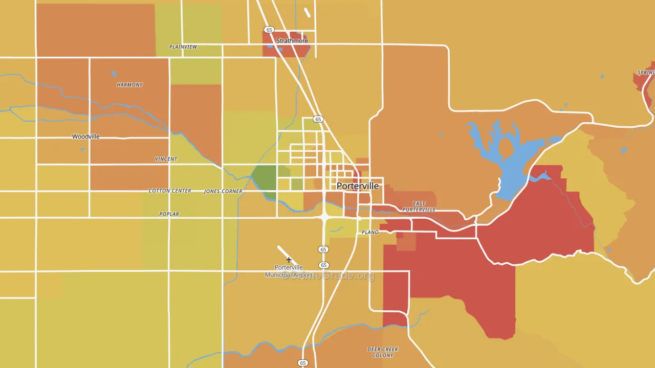 Porterville, CA Map of Murder Rates