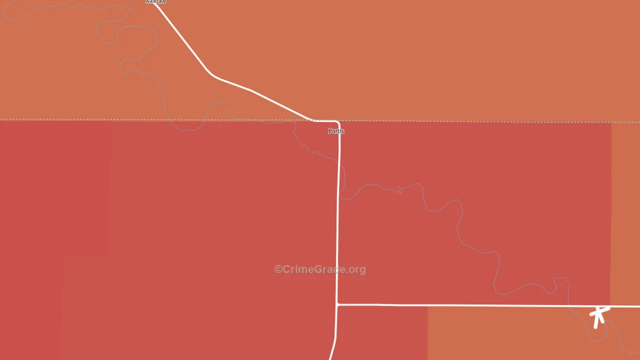 Portis, KS Map of Murder Rates