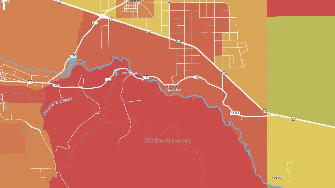 Portland, CO Map of Murder Rates