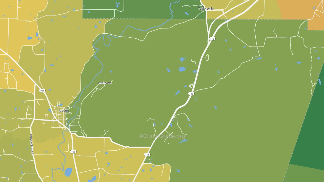 Portland, GA Map of Murder Rates