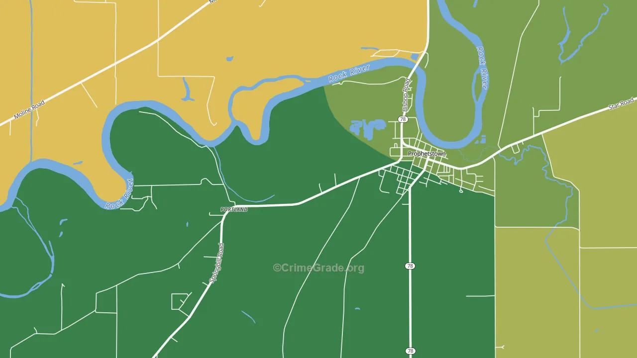 Portland, IL Map of Murder Rates