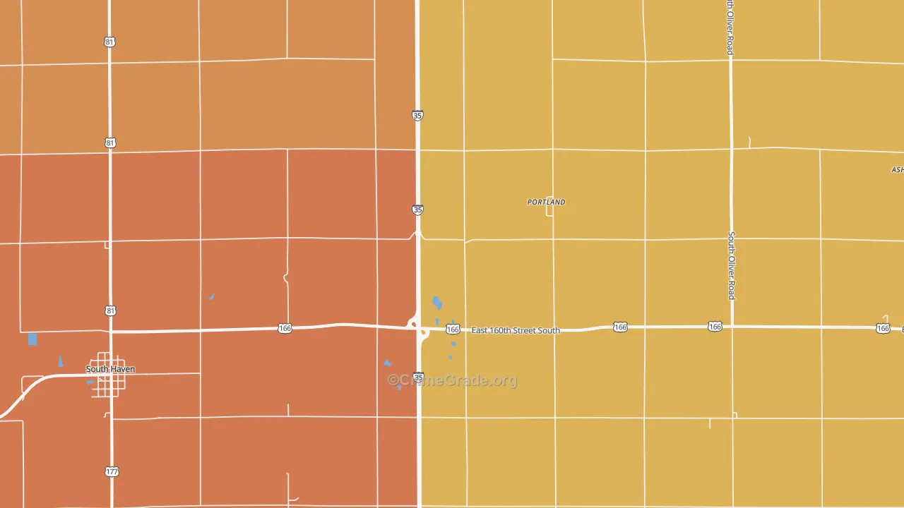 Portland, KS Map of Murder Rates