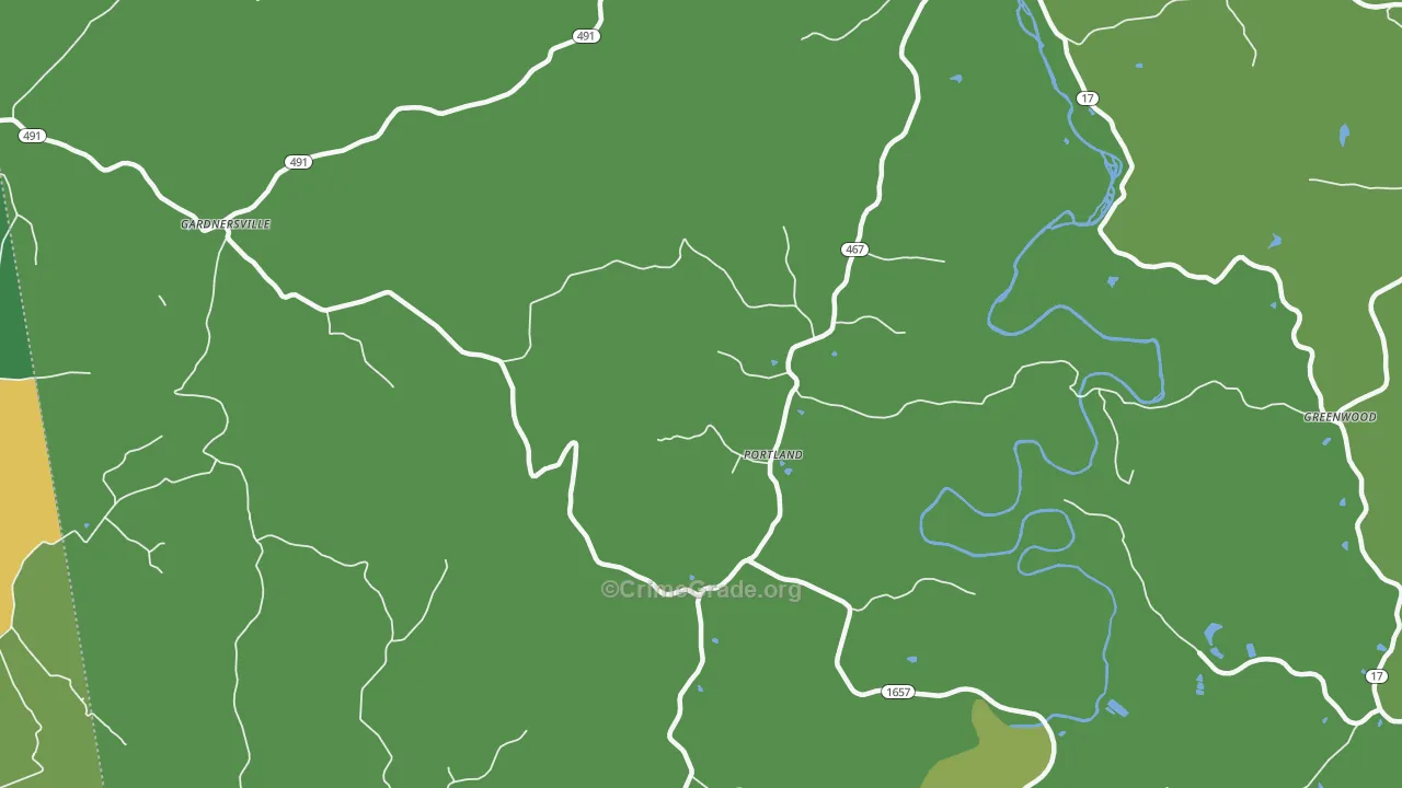 Portland, KY Map of Murder Rates