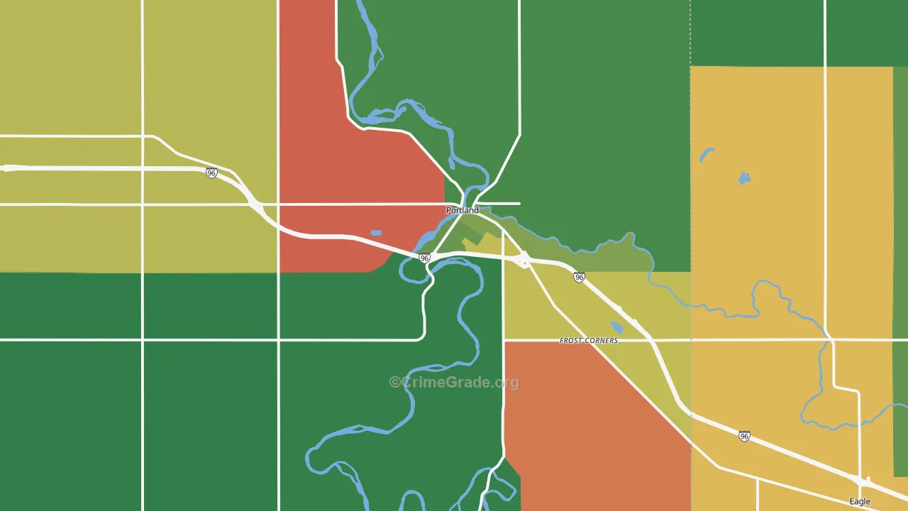 Portland, MI Map of Murder Rates