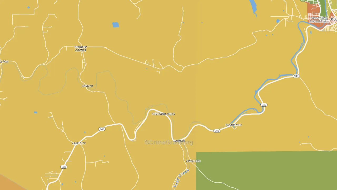 Portland Mills, PA Map of Murder Rates