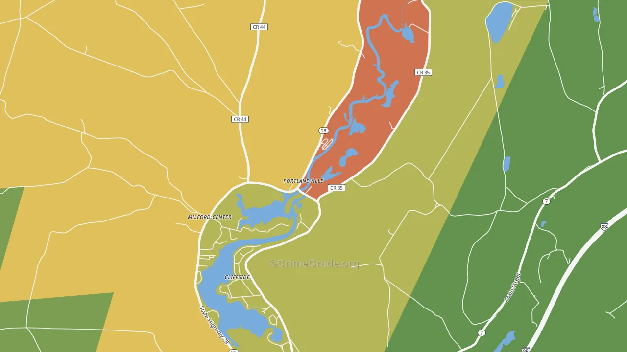 Portlandville, NY Map of Murder Rates