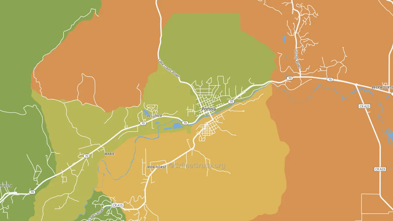 Portola, CA Map of Murder Rates