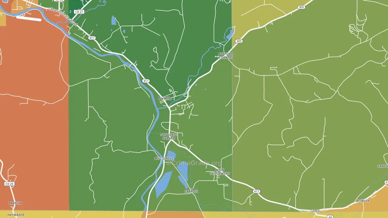 Portville, NY Map of Murder Rates