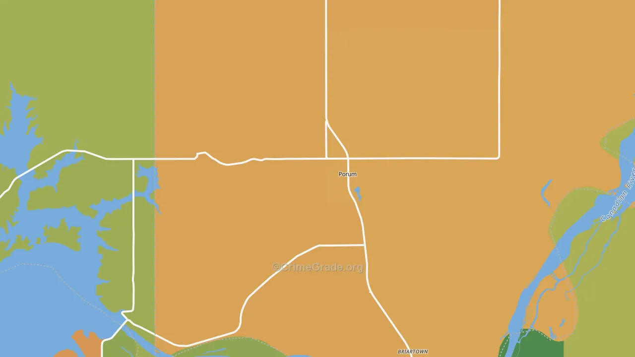 Porum, OK Map of Murder Rates