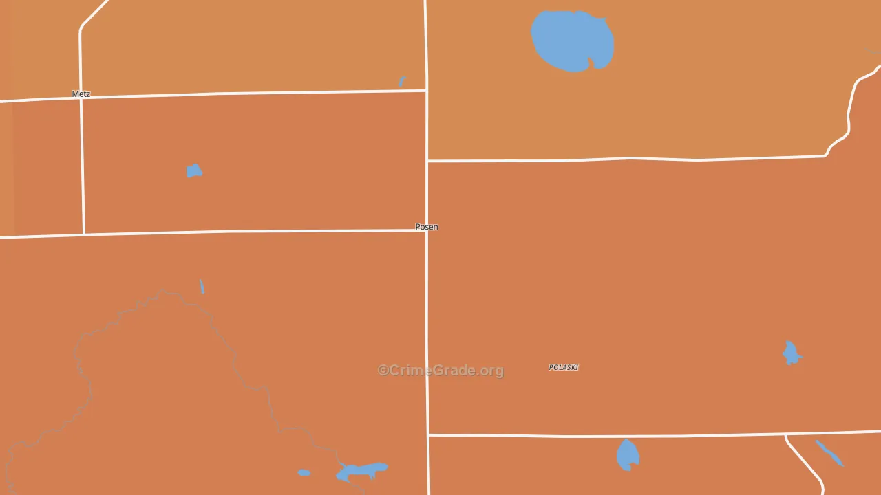 Posen, MI Map of Murder Rates