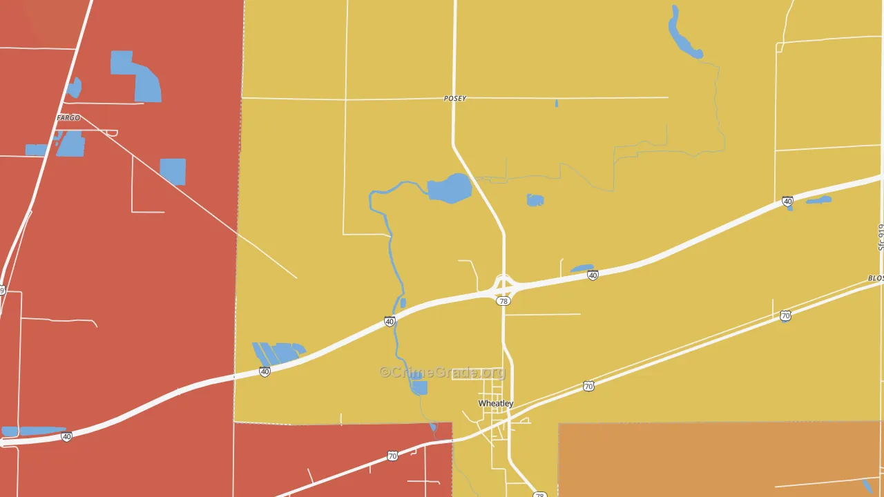 Posey, AR Map of Murder Rates