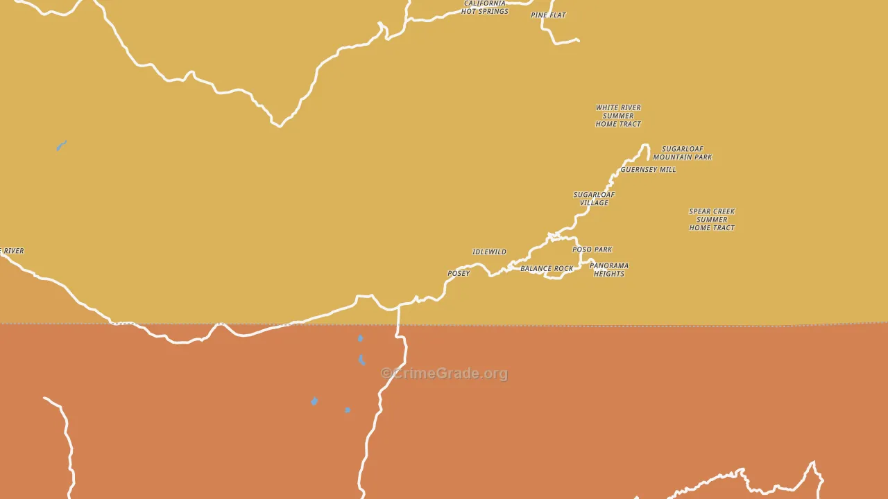 Posey, CA Map of Murder Rates