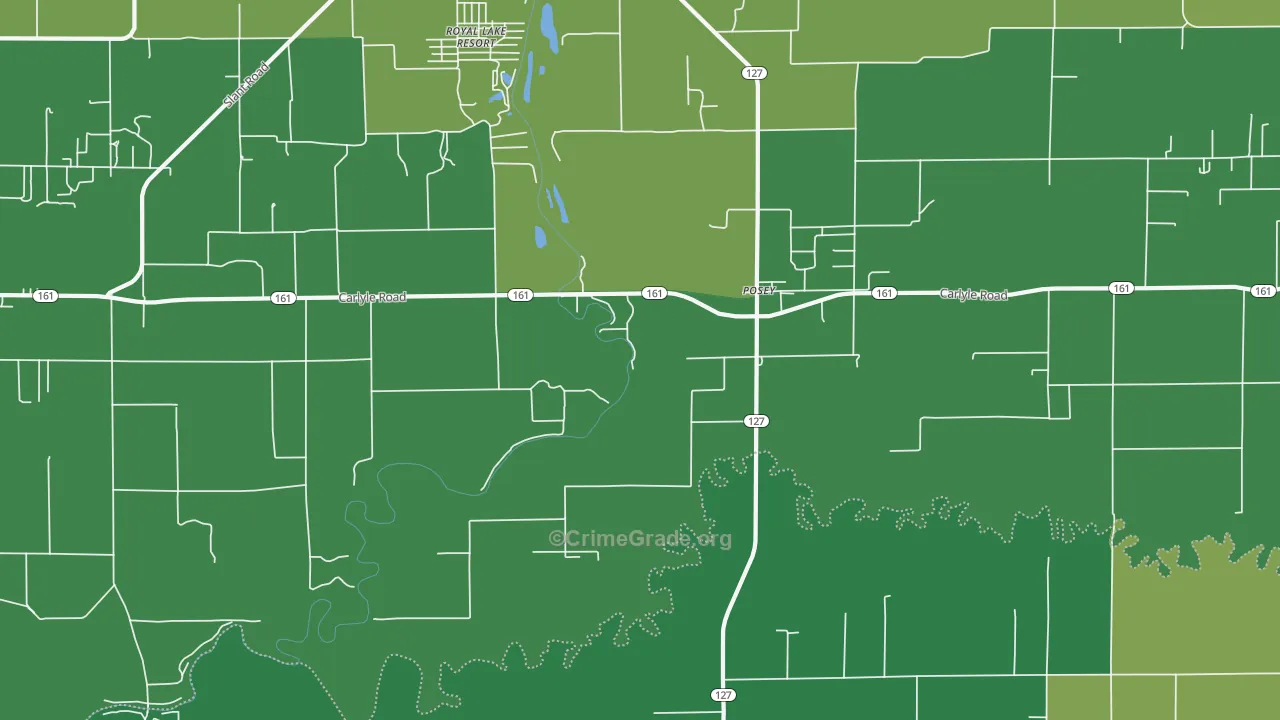 Posey, IL Map of Murder Rates