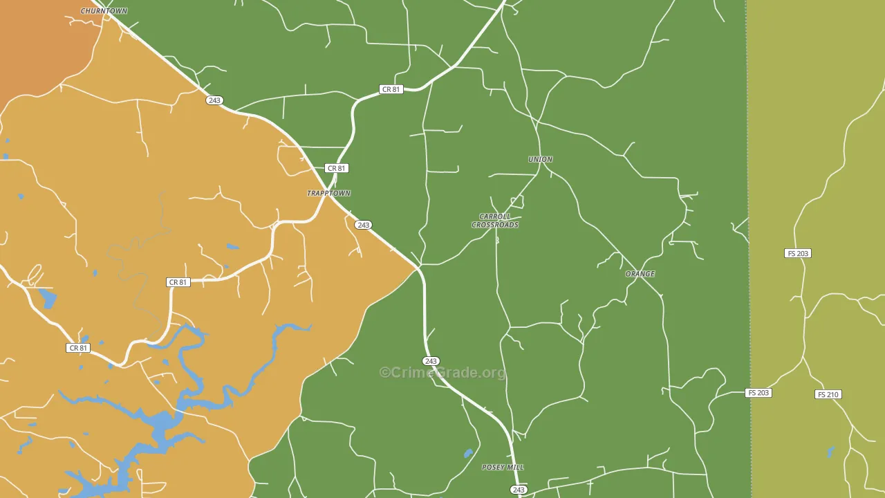 Posey Mill, AL Map of Murder Rates