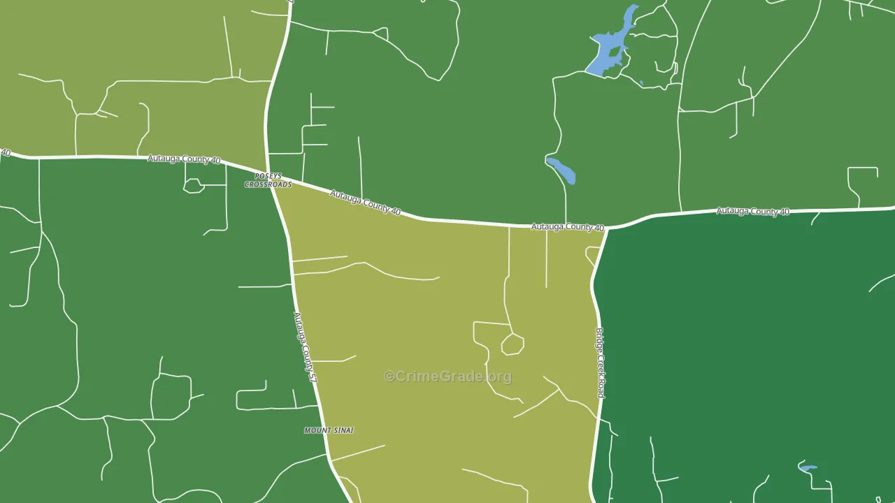 Poseys Crossroads, AL Map of Murder Rates
