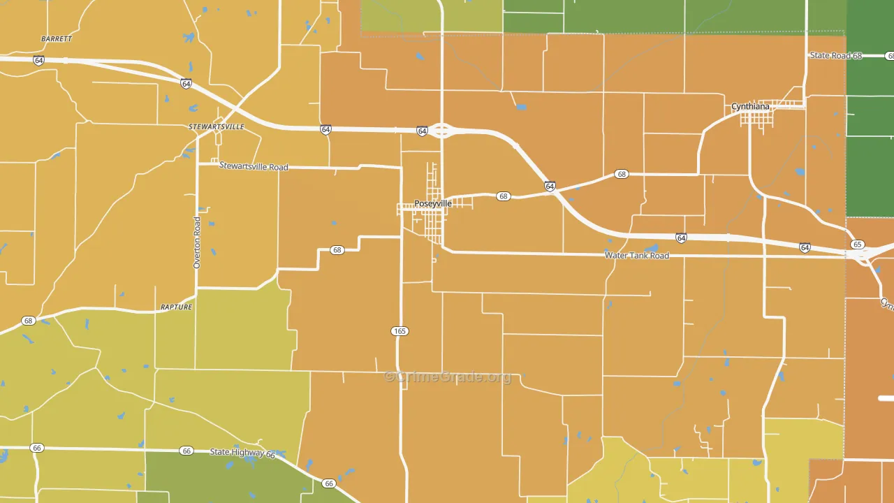 Poseyville, IN Map of Murder Rates