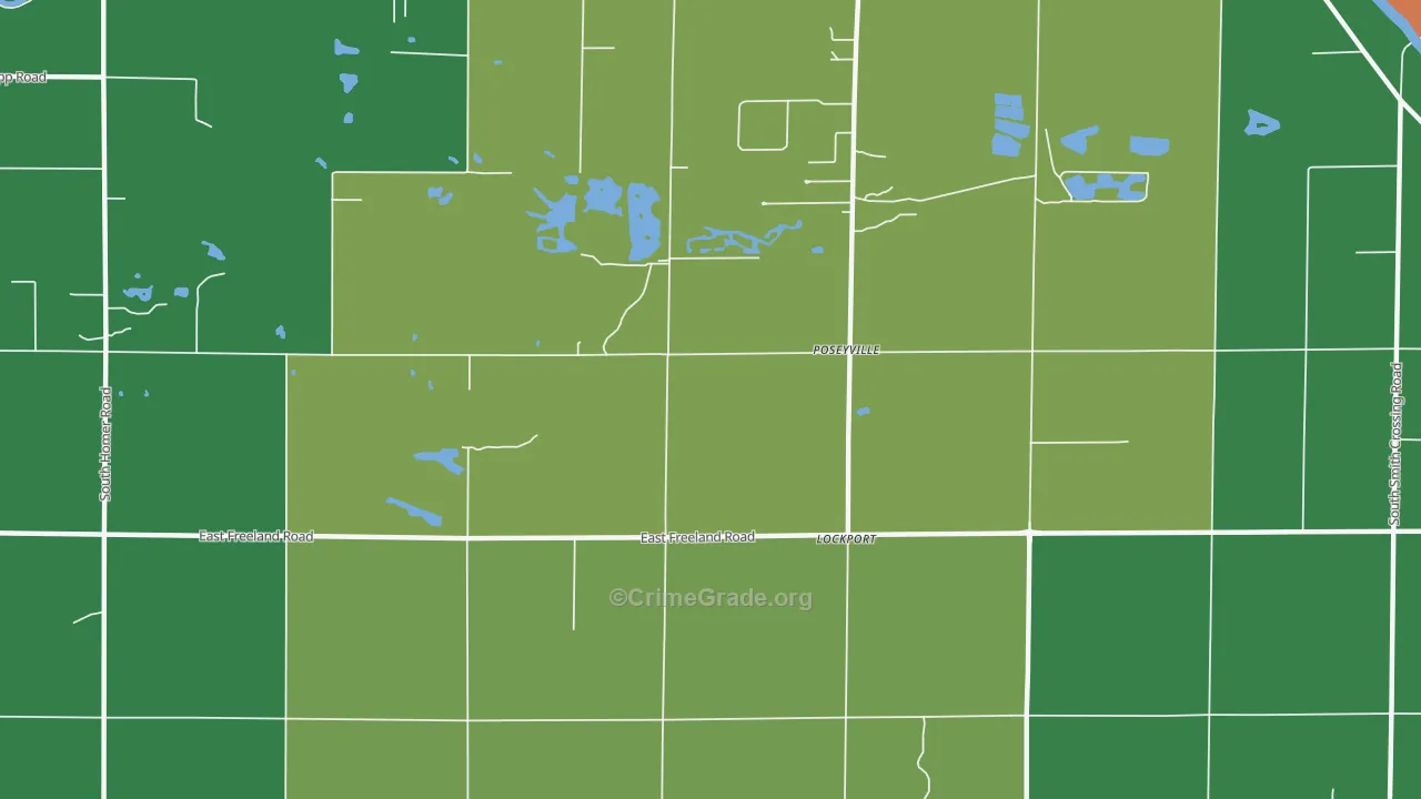 Poseyville, MI Map of Murder Rates