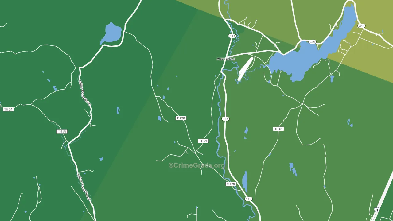 Post Mills, VT Map of Murder Rates