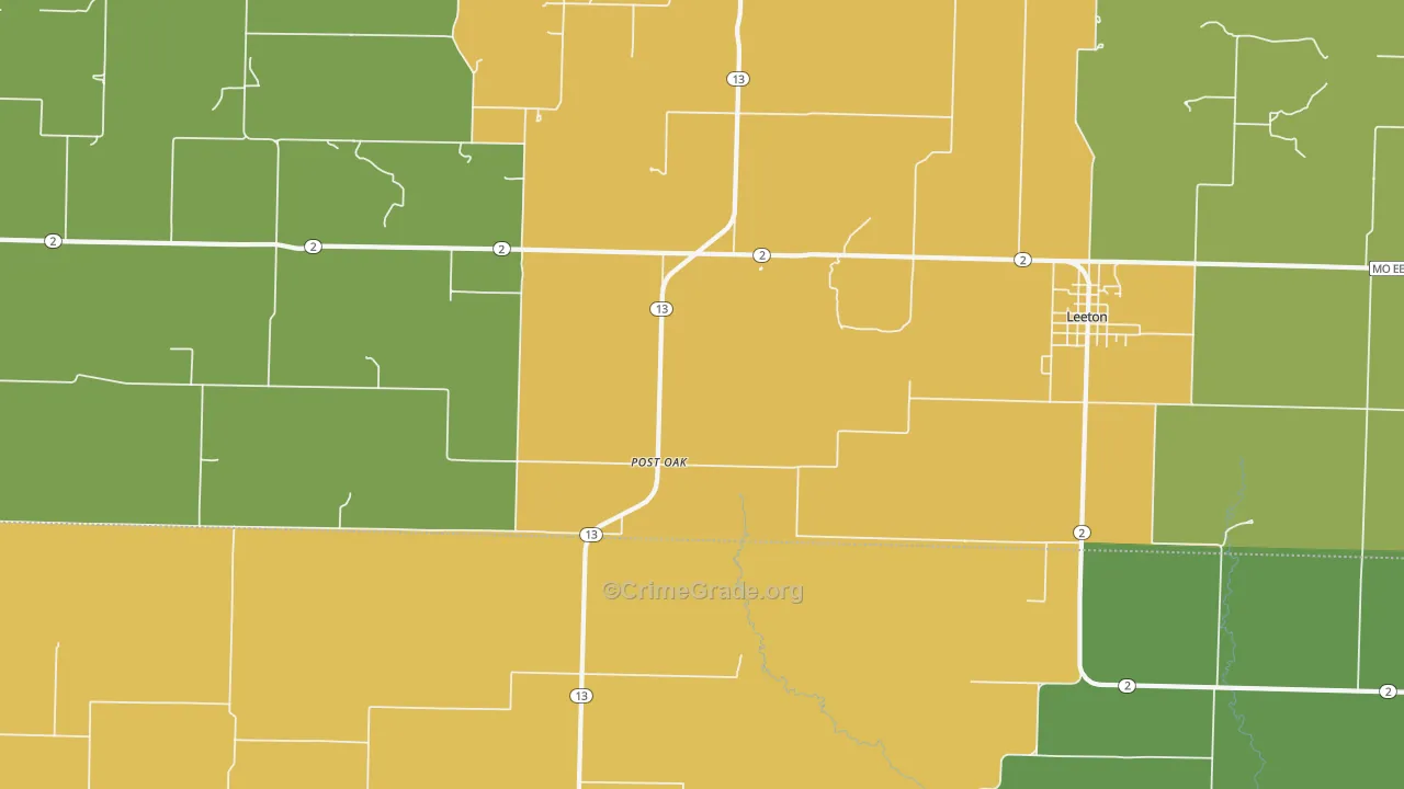 Post Oak, MO Map of Murder Rates