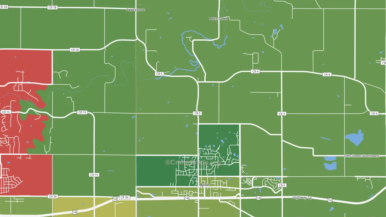 Post Town, MN Map of Murder Rates