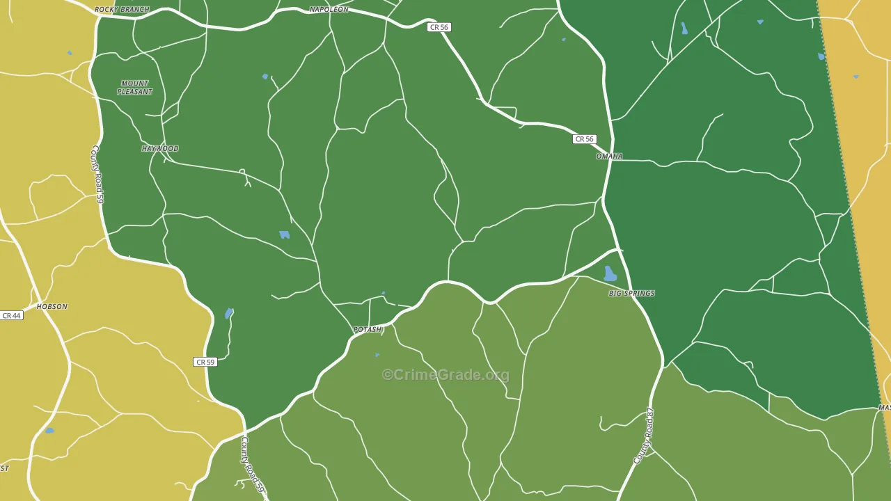 Potash, AL Map of Murder Rates