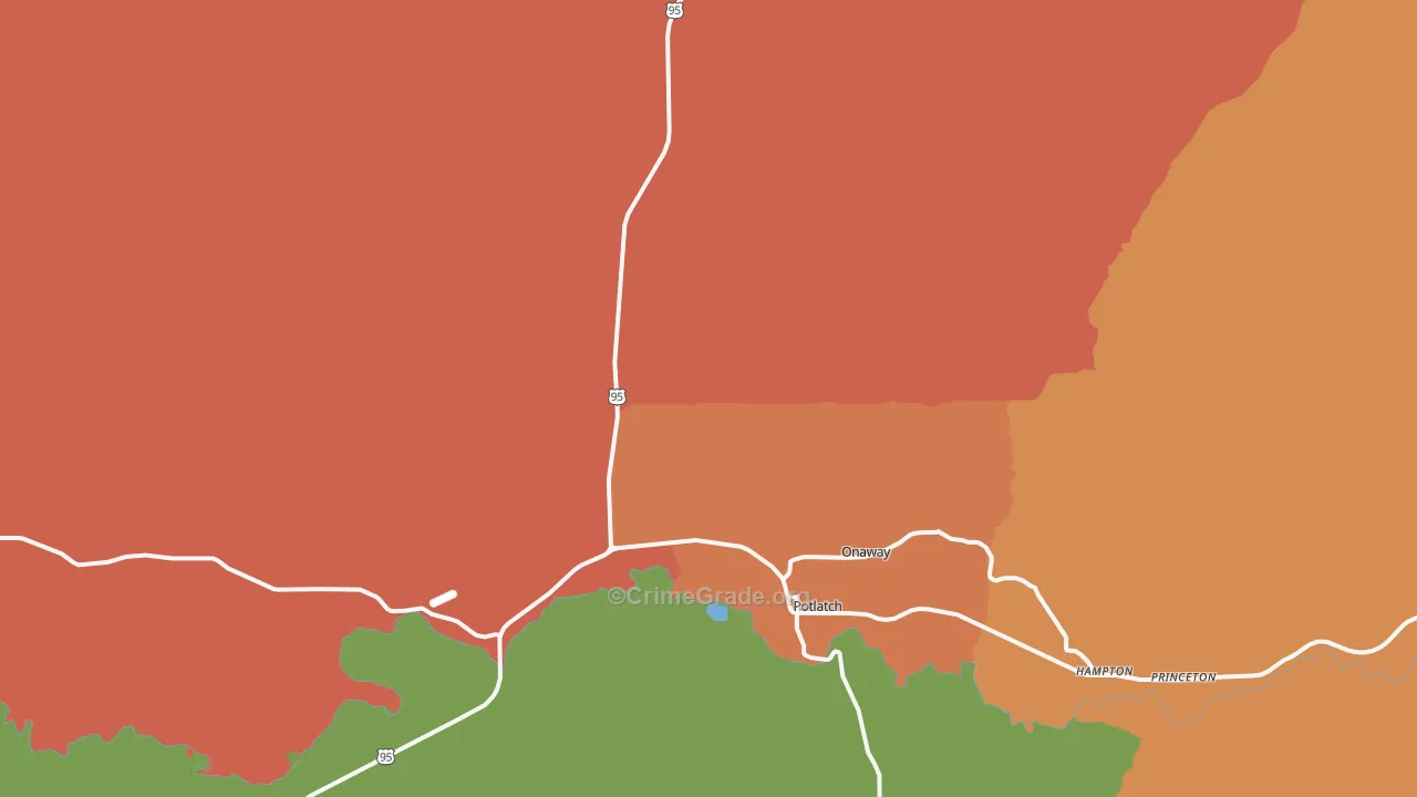 Potlatch, ID Map of Murder Rates
