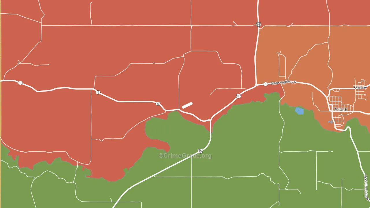 Potlatch Junction, ID Map of Murder Rates
