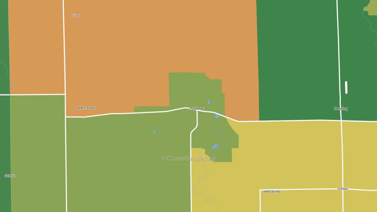 Potomac, IL Map of Murder Rates