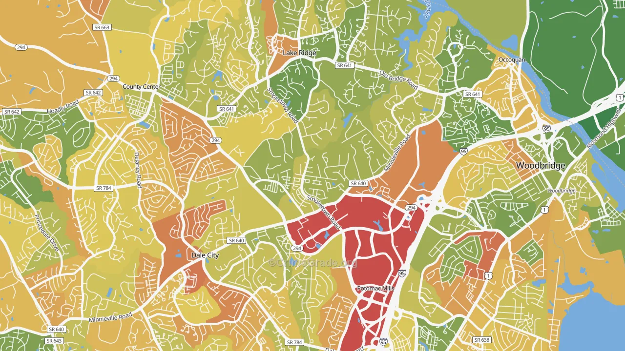 Potomac Mills, VA Map of Murder Rates